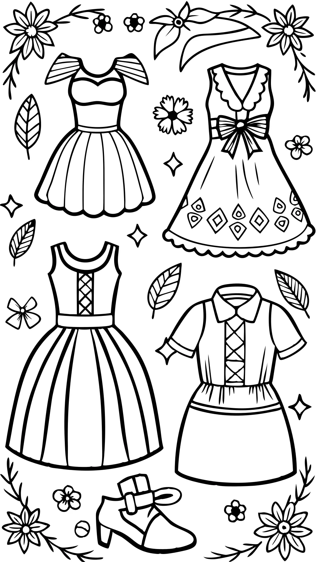 dresses coloring page